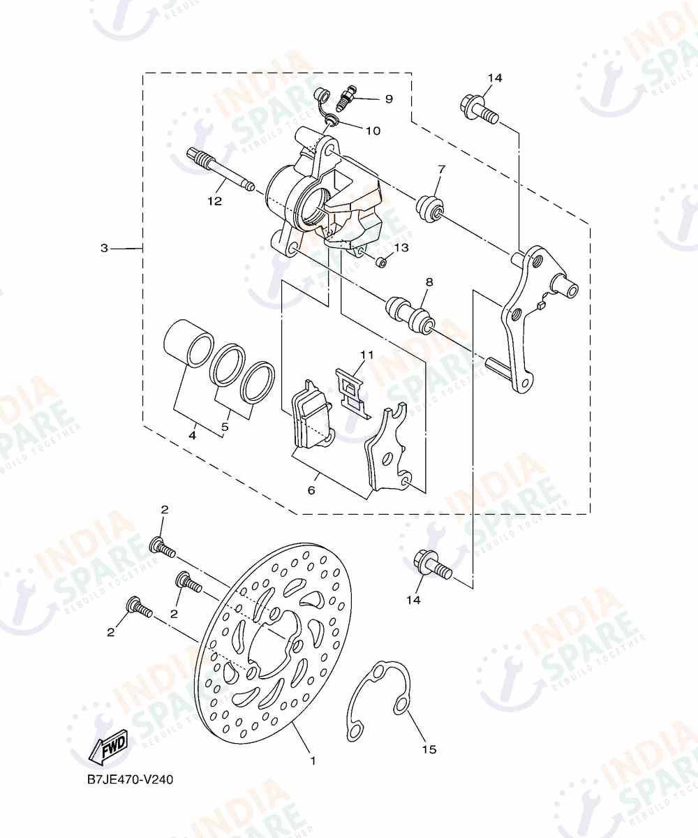 YAMAHA BKXM RAYZR 125CC Series FRONT BRAKE CALIPER